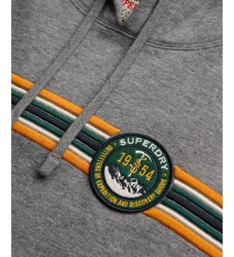 Superdry Outdoors Stripe Logo grå hættetrøje