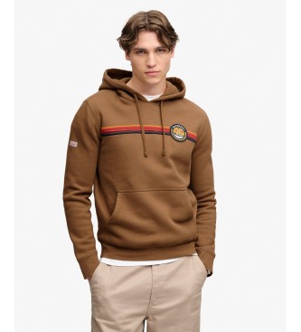 Superdry Hættetrøje med Outdoors Stripe Logo i brun