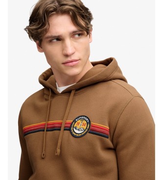 Superdry Hættetrøje med Outdoors Stripe Logo i brun