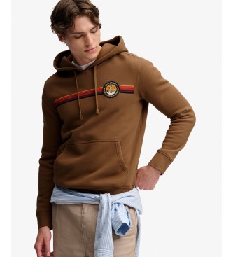 Superdry Hættetrøje med Outdoors Stripe Logo i brun