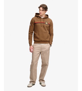 Superdry Hættetrøje med Outdoors Stripe Logo i brun