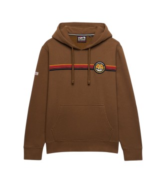 Superdry Hættetrøje med Outdoors Stripe Logo i brun