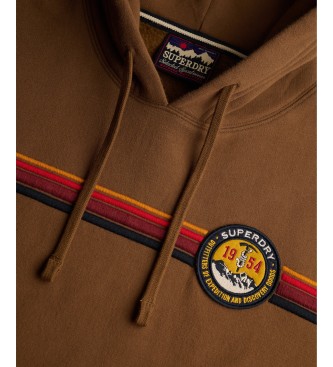 Superdry Hættetrøje med Outdoors Stripe Logo i brun
