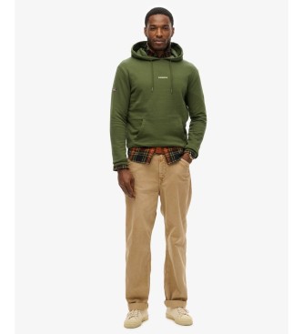 Superdry Felpa con cappuccio Plain verde