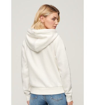 Superdry Sweatshirt med glitter og retro-logo hvid