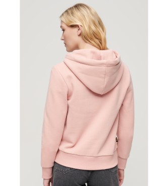 Superdry Pink glitter sweatshirt with Retro logo