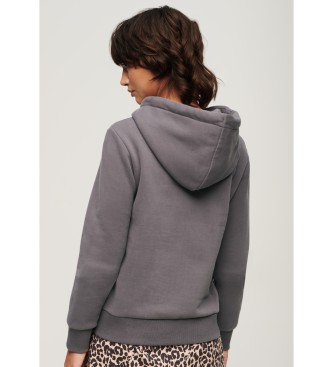 Superdry Hooded sweatshirt met glitter en grijs Retro-logo