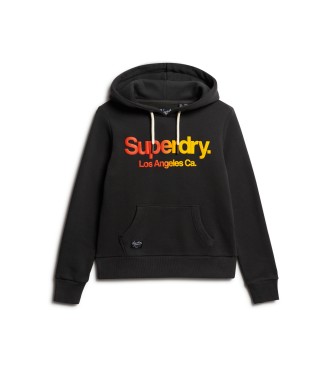 Superdry Rainbow tonal hoodie black