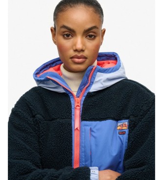 Superdry Sweat à capuche Vintage Hooded Sherpa bleu marine