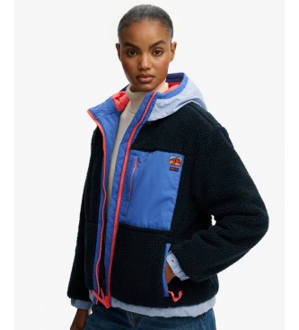 Superdry Sweat à capuche Vintage Hooded Sherpa bleu marine