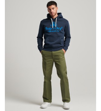 Superdry Vintage Venue Hoodie Neon Navy