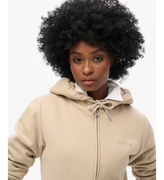 Superdry Borg Lined grey hooded zip-up jumper