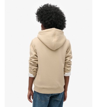 Superdry Borg Lined grey hooded zip-up jumper