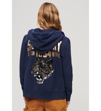 Superdry Sweatshirt with navy embellishments Archive navy