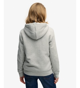 Superdry Sweat à capuche et fermeture éclair Essential Borg Lined gris