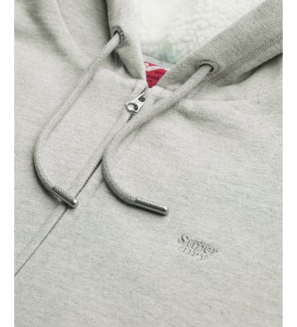 Superdry Sweat à capuche et fermeture éclair Essential Borg Lined gris