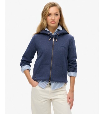 Superdry Sweat à capuche et fermeture éclair Essential Logo bleu