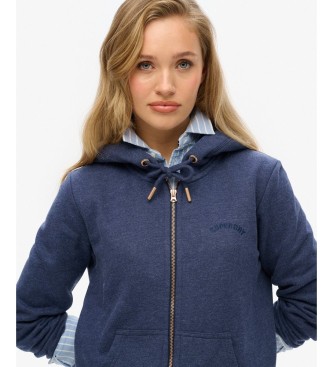 Superdry Sweat à capuche et fermeture éclair Essential Logo bleu