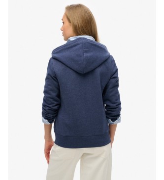 Superdry Sweat à capuche et fermeture éclair Essential Logo bleu