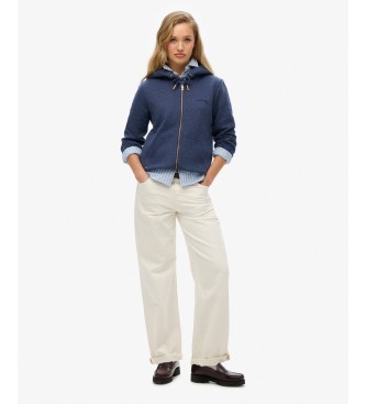Superdry Sweat à capuche et fermeture éclair Essential Logo bleu