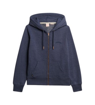 Superdry Sweat à capuche et fermeture éclair Essential Logo bleu