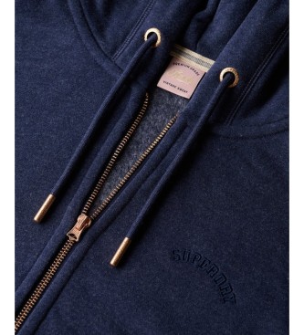 Superdry Sweat à capuche et fermeture éclair Essential Logo bleu