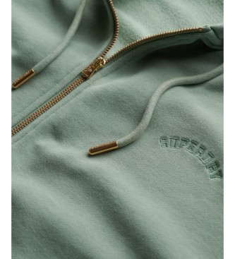 Superdry Felpa con cappuccio e zip Essential Logo Raglan, colore verde.