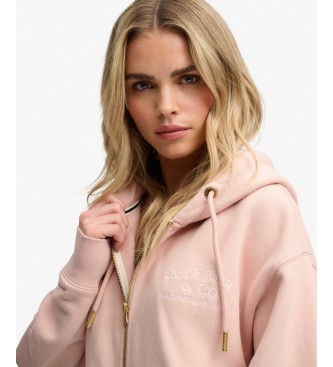 Superdry Pink Luxe zip-up hoodie