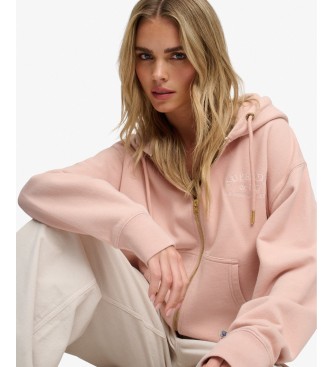Superdry Pink Luxe zip-up hoodie