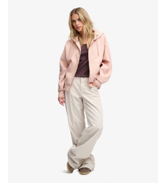 Superdry Pink Luxe zip-up hoodie