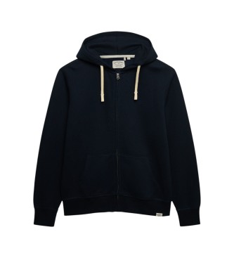 Superdry Monogram marineblå hættetrøje med lynlås