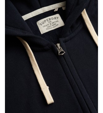 Superdry Monogram marineblå hættetrøje med lynlås
