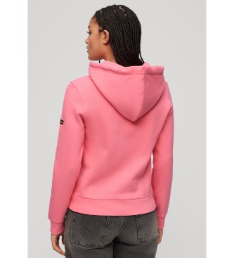 Superdry Varsity fleece sweatshirt pink