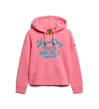 Superdry Varsity fleece sweatshirt rosa