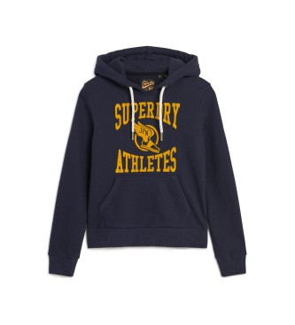 Superdry Fleece graphic hooded sweatshirt Varsity navy