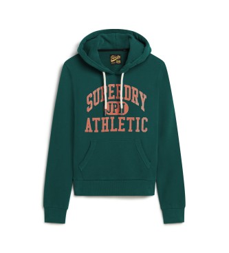 Superdry Fleece grafische hoodie Varsity groen