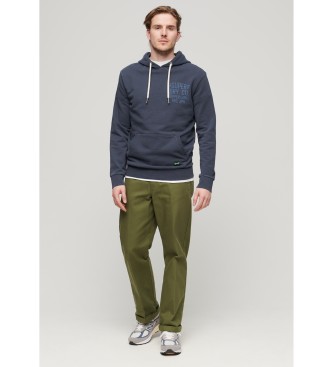 Superdry Sweatshirt com capuz e grfico no peito Copper Label Navy