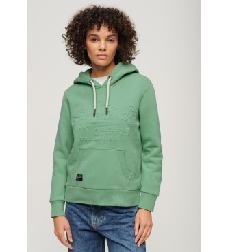 Superdry Hooded sweatshirt with green embossed graphics