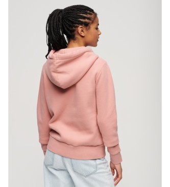 Superdry Pink sweatshirt med htte og prget grafik