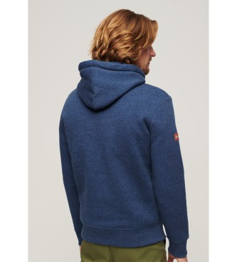 Superdry Hooded sweatshirt with embossed graphics Archive blue