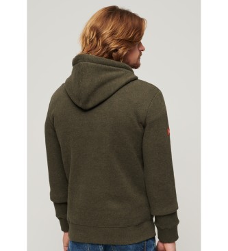 Superdry Hooded sweatshirt with embossed graphic Archive green
