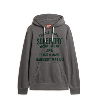 Superdry Workwear grijs gevlokt sweatshirt