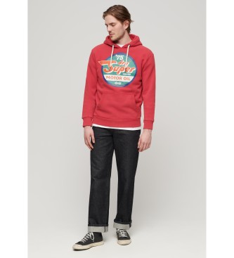 Superdry Sweat graphique Gasoline Workwear rouge