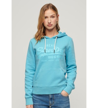 Superdry Sweatshirt med htte og neonbl grafik