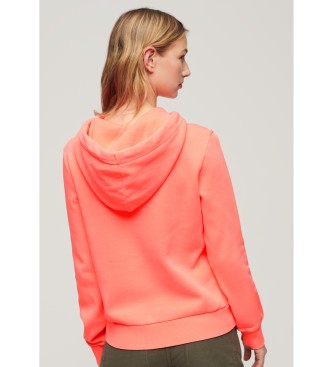 Superdry Sweat  capuche avec graphisme orange fluo