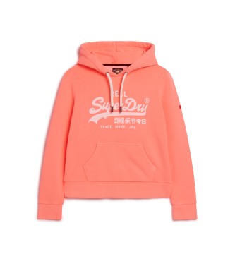 Superdry Hooded sweatshirt with neon orange graphics