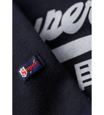 Superdry Sweatshirt med huva och logotyp Vintage navy