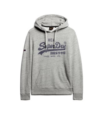 Superdry Vintage grijs sweatshirt met capuchon en logo