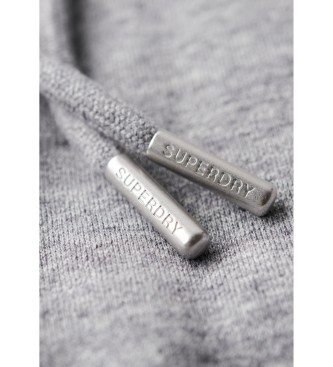 Superdry Sweatshirt med huva och logotyp Essential grey