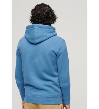 Superdry Sudadera con capucha y logotipo Essential azul